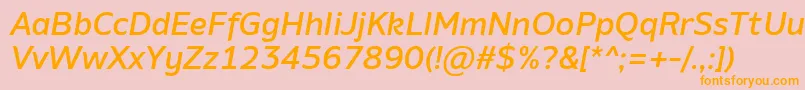 AminoMediumItalic Font – Orange Fonts on Pink Background