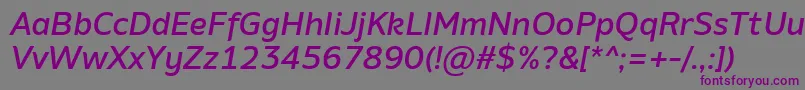Шрифт AminoMediumItalic – фиолетовые шрифты на сером фоне
