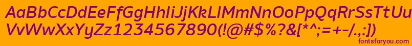 AminoMediumItalic Font – Purple Fonts on Orange Background