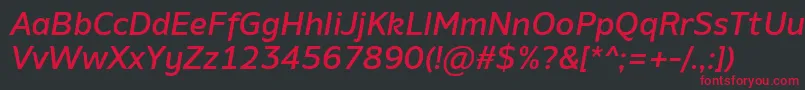 AminoMediumItalic Font – Red Fonts on Black Background