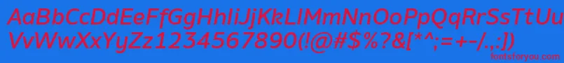 AminoMediumItalic Font – Red Fonts on Blue Background