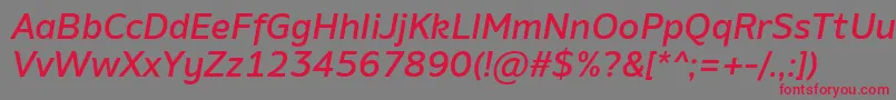 AminoMediumItalic Font – Red Fonts on Gray Background