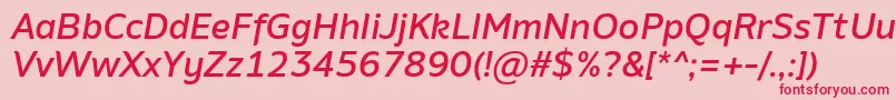 AminoMediumItalic Font – Red Fonts on Pink Background