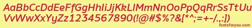 Шрифт AminoMediumItalic – красные шрифты на жёлтом фоне