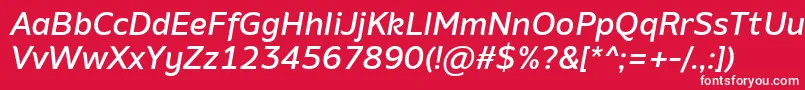 AminoMediumItalic Font – White Fonts on Red Background