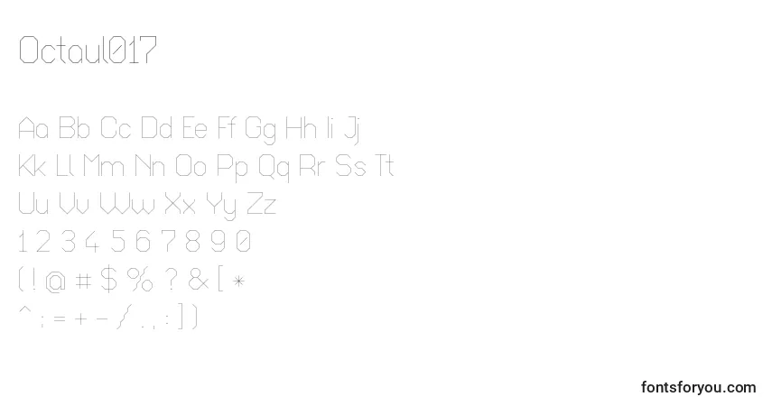 Czcionka Octaul017 – alfabet, cyfry, specjalne znaki