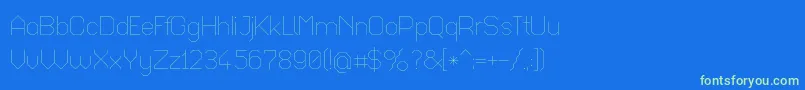 フォントOctaul017 – 青い背景に緑のフォント