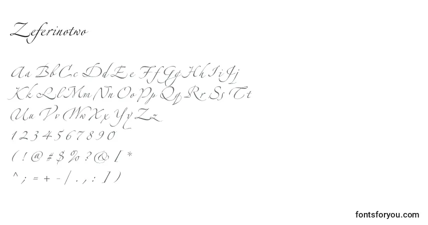 Шрифт Zeferinotwo (92321) – алфавит, цифры, специальные символы