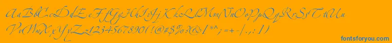 Zeferinotwo Font – Blue Fonts on Orange Background