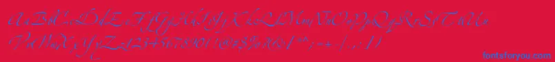 フォントZeferinotwo – 赤い背景に青い文字