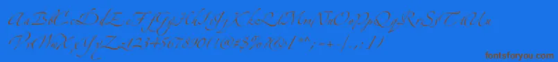 Zeferinotwo-Schriftart – Braune Schriften auf blauem Hintergrund