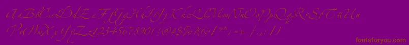Czcionka Zeferinotwo – brązowe czcionki na fioletowym tle