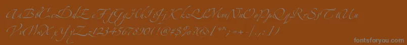 Zeferinotwo-fontti – harmaat kirjasimet ruskealla taustalla