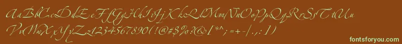 Шрифт Zeferinotwo – зелёные шрифты на коричневом фоне
