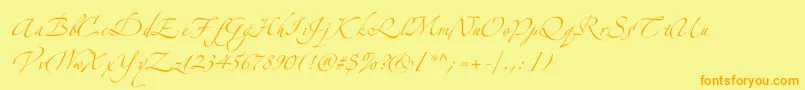 Zeferinotwo-Schriftart – Orangefarbene Schriften auf gelbem Hintergrund