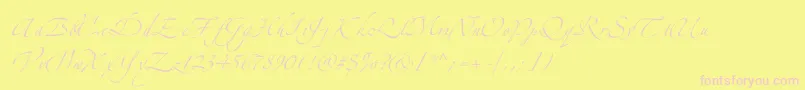 Fonte Zeferinotwo – fontes rosa em um fundo amarelo