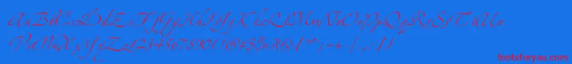 Zeferinotwo Font – Red Fonts on Blue Background
