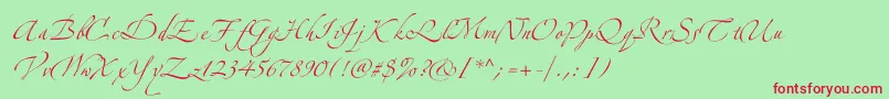 Zeferinotwo Font – Red Fonts on Green Background