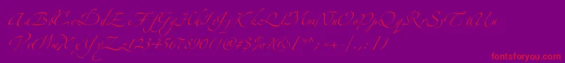 Zeferinotwo-Schriftart – Rote Schriften auf violettem Hintergrund