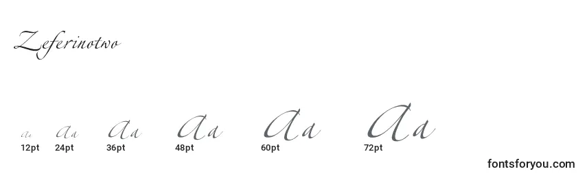 Размеры шрифта Zeferinotwo (92321)