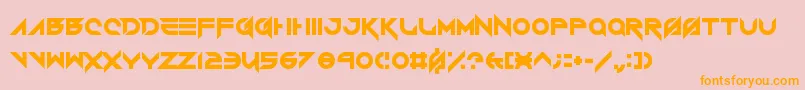 VerminVibesRoundhouse-Schriftart – Orangefarbene Schriften auf rosa Hintergrund