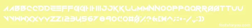 Шрифт VerminVibesRoundhouse – белые шрифты на жёлтом фоне