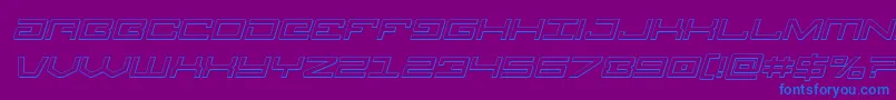 Legion3Dital-Schriftart – Blaue Schriften auf violettem Hintergrund