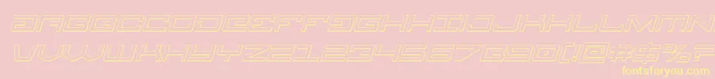 Legion3Dital-Schriftart – Gelbe Schriften auf rosa Hintergrund