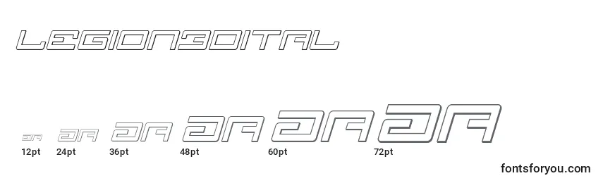 Legion3Dital Font Sizes