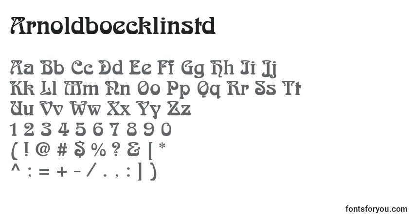 A fonte Arnoldboecklinstd – alfabeto, números, caracteres especiais