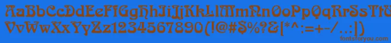 Arnoldboecklinstd Font – Brown Fonts on Blue Background
