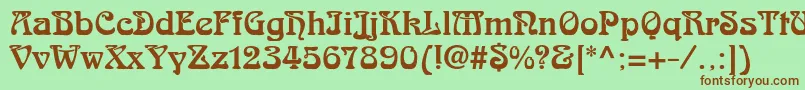 Шрифт Arnoldboecklinstd – коричневые шрифты на зелёном фоне