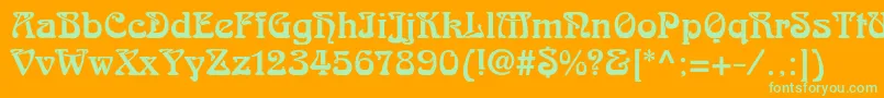 Arnoldboecklinstd Font – Green Fonts on Orange Background