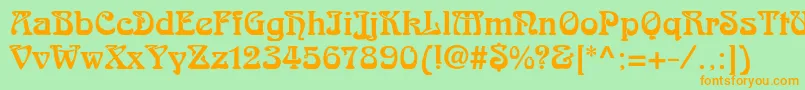 Arnoldboecklinstd Font – Orange Fonts on Green Background