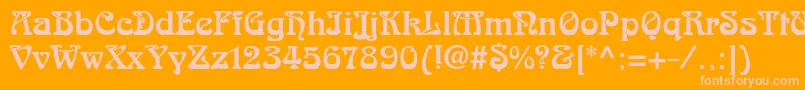 フォントArnoldboecklinstd – オレンジの背景にピンクのフォント