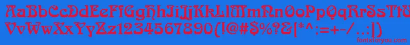 Arnoldboecklinstd Font – Red Fonts on Blue Background