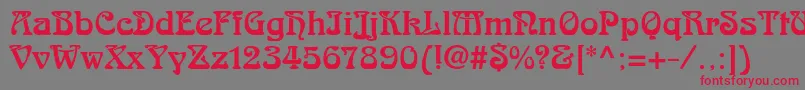 Arnoldboecklinstd Font – Red Fonts on Gray Background