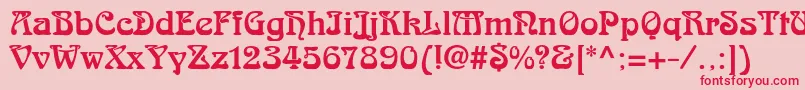 Arnoldboecklinstd Font – Red Fonts on Pink Background