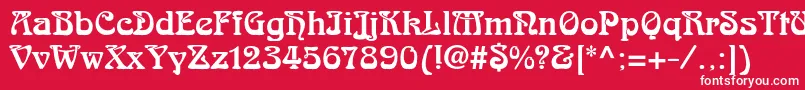 フォントArnoldboecklinstd – 赤い背景に白い文字