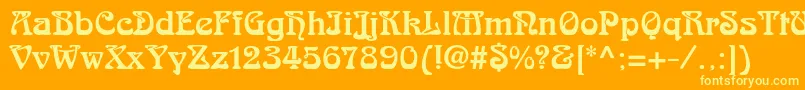 Arnoldboecklinstd Font – Yellow Fonts on Orange Background