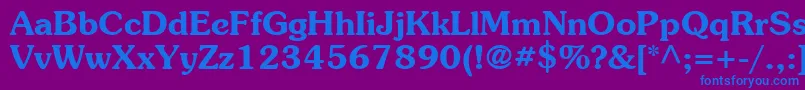 フォントItcSouvenirLtDemi – 紫色の背景に青い文字