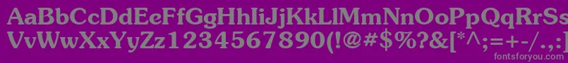 ItcSouvenirLtDemi-fontti – harmaat kirjasimet violetilla taustalla