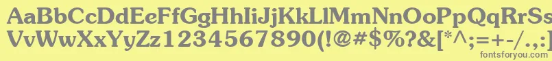 フォントItcSouvenirLtDemi – 黄色の背景に灰色の文字