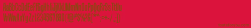 フォントTandellergRegular – 赤い背景に茶色の文字