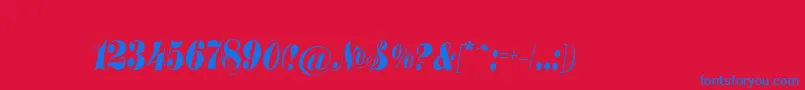 Treasuryc Font – Blue Fonts on Red Background