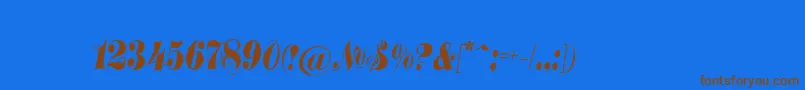 Treasuryc Font – Brown Fonts on Blue Background