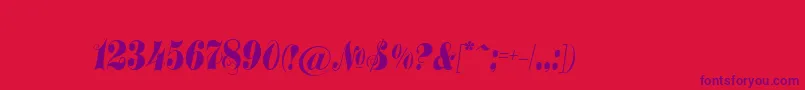 Treasuryc-Schriftart – Violette Schriften auf rotem Hintergrund