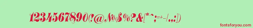 Treasuryc Font – Red Fonts on Green Background