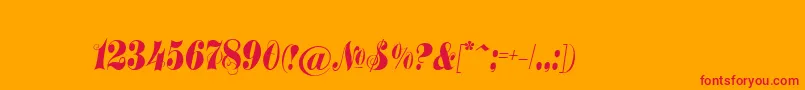 Treasuryc Font – Red Fonts on Orange Background