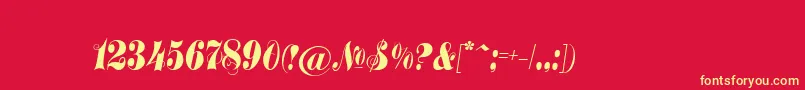 Treasuryc-Schriftart – Gelbe Schriften auf rotem Hintergrund